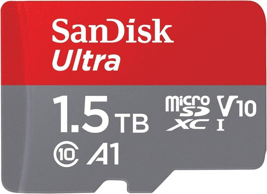 SanDisk 1.5TB Ultra microSDXC UHS-I Memory Card with Adapter - Up to 150MB/s, C10, U1, Full HD, A1, MicroSD Card - SDSQUAC-1T50-GN6MA [New Version]