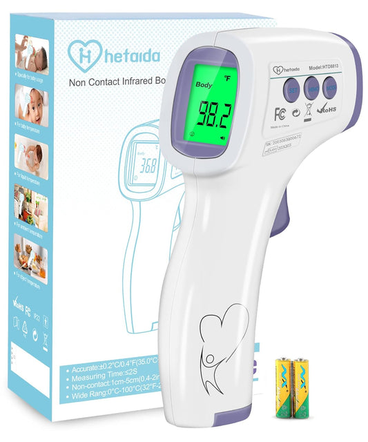 Digital Thermometer for Adults and Kids, No Touch Forehead Thermometer for Baby, 2 in 1 Body Surface Mode Infrared Thermometer with Fever Alarm and Instant...