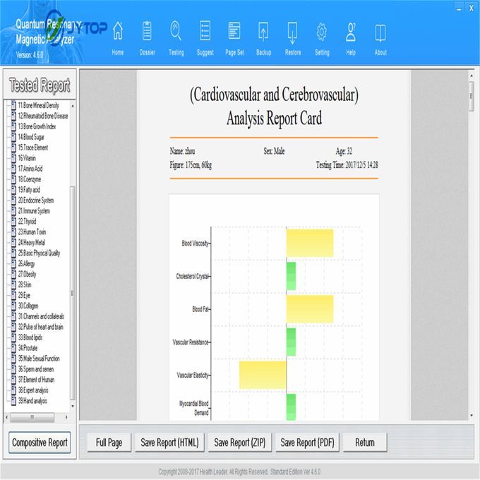 Quantum Resonance Magnetic Analyzer Health Test Palm Touch