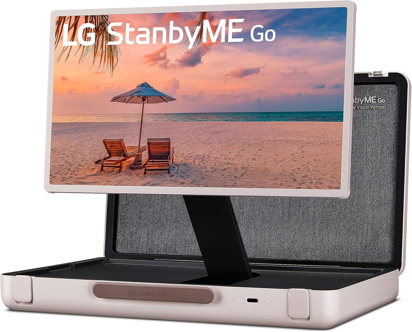 LG 27-Inch StanbyME Go Portable Smart 1080P Touch Screen (27LX5QKNA, 2023 Model), Calming Beige